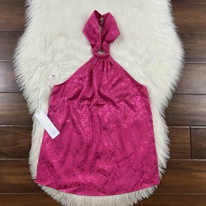 Ronny Kobo Women's Size XS Pink Floral Claire‎ Halter Top